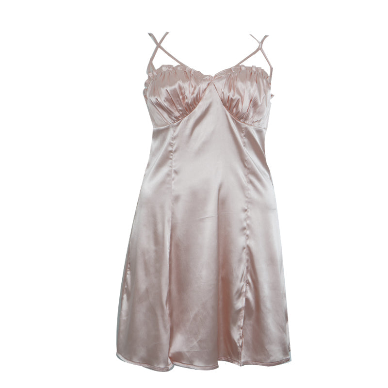 Lace Chili Your Sakura Angel Satin Lounge wear dress lingeire - Premium Dress from Lace Chili - Just $39.90! Shop now at Peiliee Shop