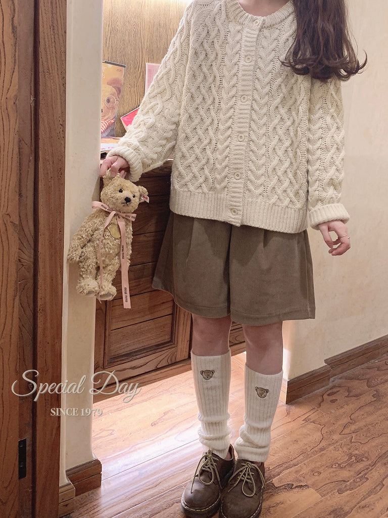 Teddy bear knitting leg warmers and headband set - Premium Accessories from RIBERRY - Just $17.00! Shop now at Peiliee Shop