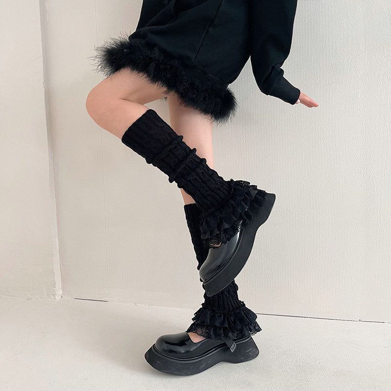 [Basic] JK Girl Knitted Leg Warmer - Premium Socks from Basic - Just $15.90! Shop now at Peiliee Shop