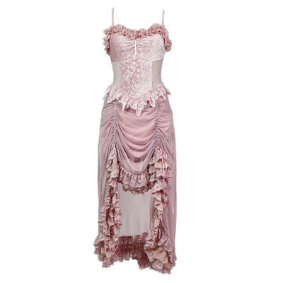 The Sakura Fairy Velvet Lace Dress - Premium Dresses from Blood Supply - Just $35.90! Shop now at Peiliee Shop