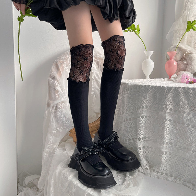 Get trendy with [Basic] Love Song Lace Socks - Socks available at Peiliee Shop. Grab yours for $12.90 today!