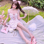 Get trendy with Floral princess mini dress -  available at Peiliee Shop. Grab yours for $39 today!