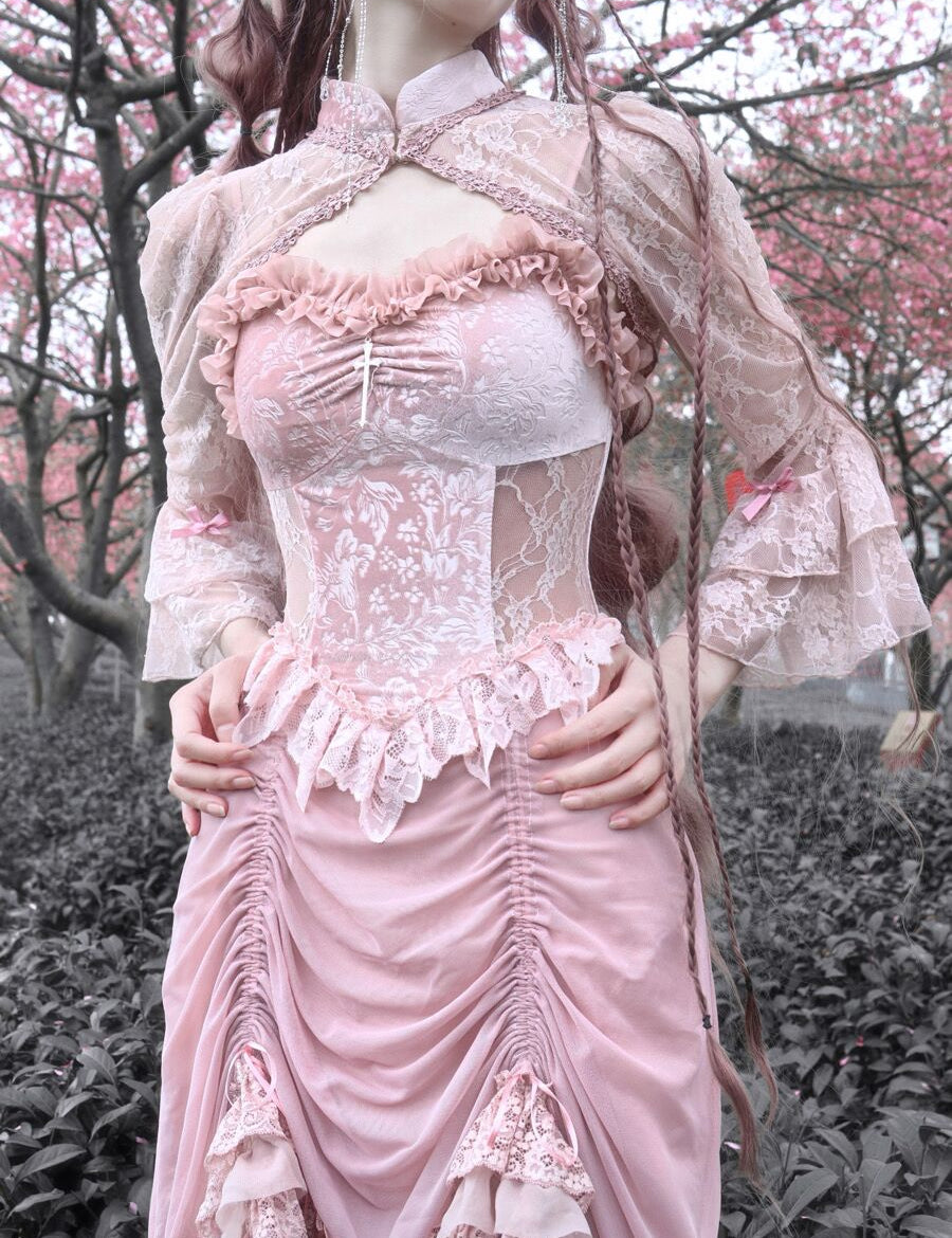 Get trendy with The Sakura Fairy Velvet Lace Dress - Dresses available at Peiliee Shop. Grab yours for $35.90 today!