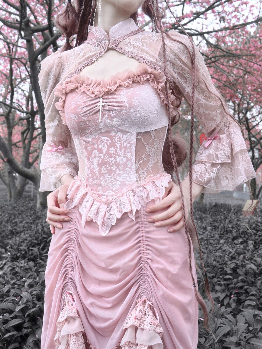Get trendy with The Sakura Fairy Velvet Lace Dress - Dresses available at Peiliee Shop. Grab yours for $35.90 today!