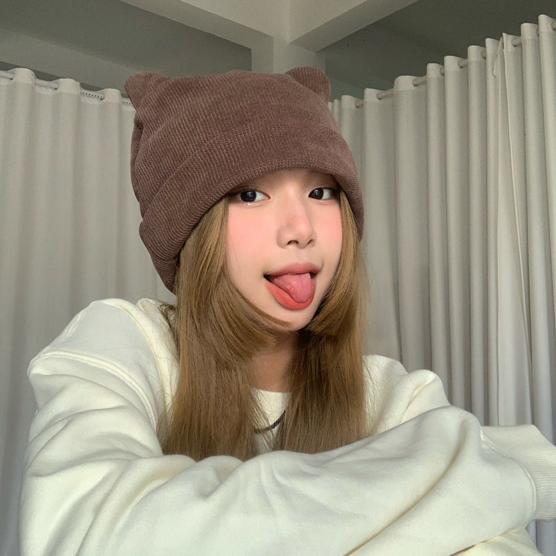 [Basic] Cutie Bear Knitting Hat - Premium  from Basic - Just $9.50! Shop now at Peiliee Shop