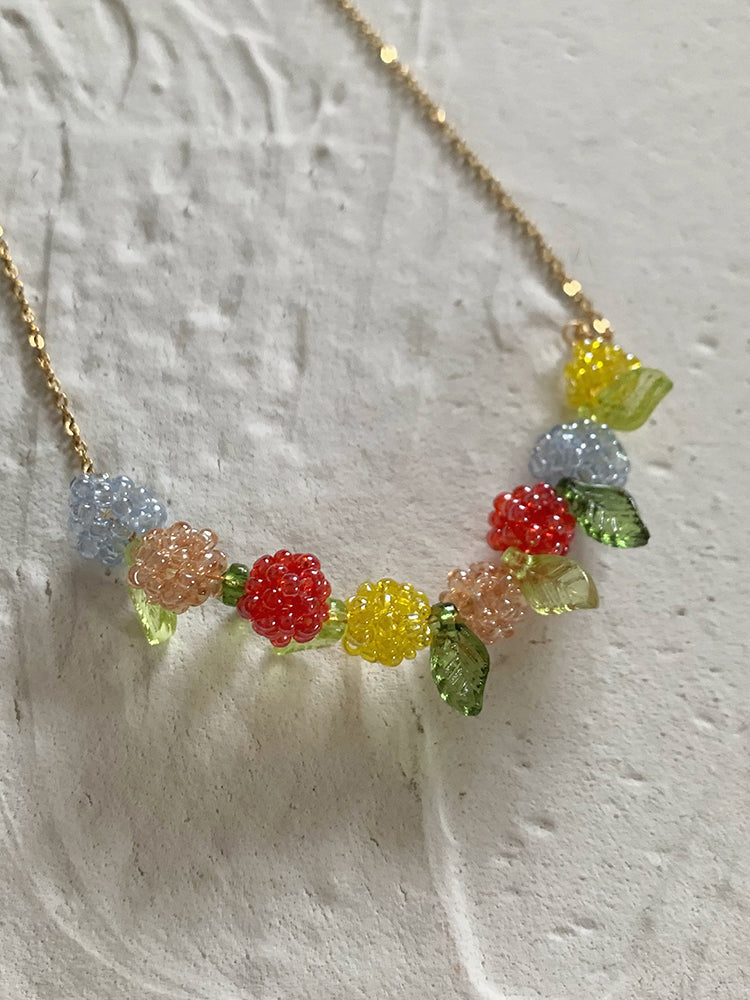 Rainbow Berries Necklace Earrings Set - Premium Accessories from Basic - Just $18.00! Shop now at Peiliee Shop