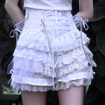 Get trendy with God's Redemption Lace Tiered Shorts - Shorts available at Peiliee Shop. Grab yours for $42.99 today!