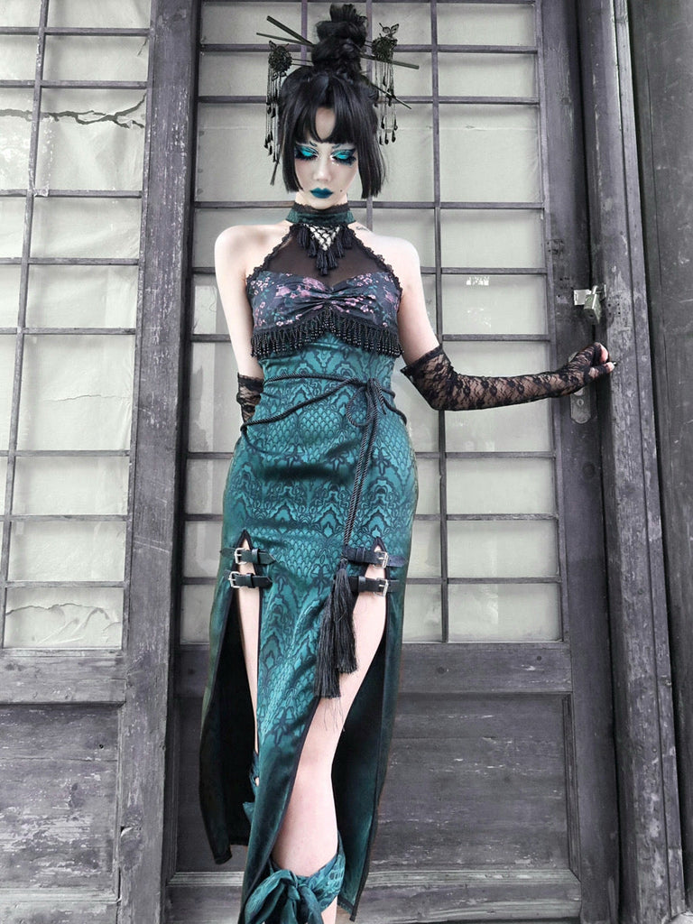 Evil Snake Qipao Style Slit Dress - Premium Dresses from Blood Supply - Just $59.90! Shop now at Peiliee Shop