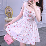 Get trendy with Floral princess mini dress -  available at Peiliee Shop. Grab yours for $39 today!
