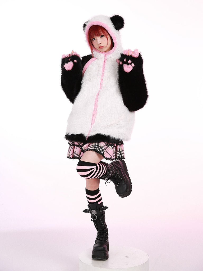 Get trendy with [Evil Tooth] Kongfu Panda Lady Faux Fur Coat - Coat available at Peiliee Shop. Grab yours for $70 today!