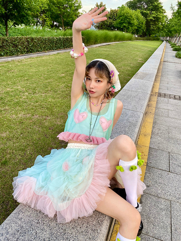 Get trendy with [August Unicorn] Strawberry Mint Marshmallow Handmade Dress Set - Dresses available at Peiliee Shop. Grab yours for $40 today!