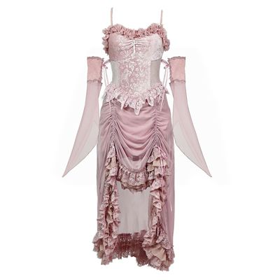 The Sakura Fairy Velvet Lace Dress | Peiliee Shop M / Dress with additional sleeves The Sakura Fairy Velvet Lace Dress | Peiliee Shop M / Dress with additional sleeves