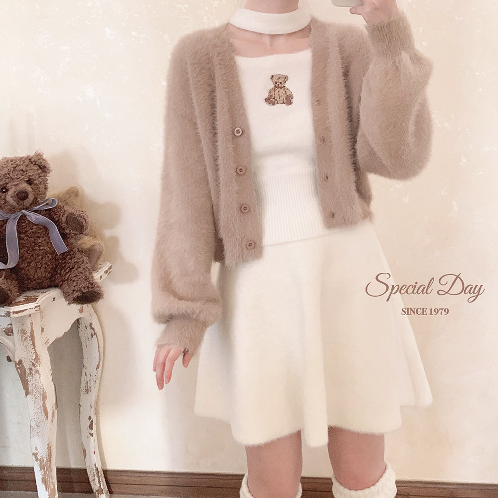 [Basic] Teddy bear faux fur sweater top - Premium  from RIBEERY - Just $20.00! Shop now at Peiliee Shop