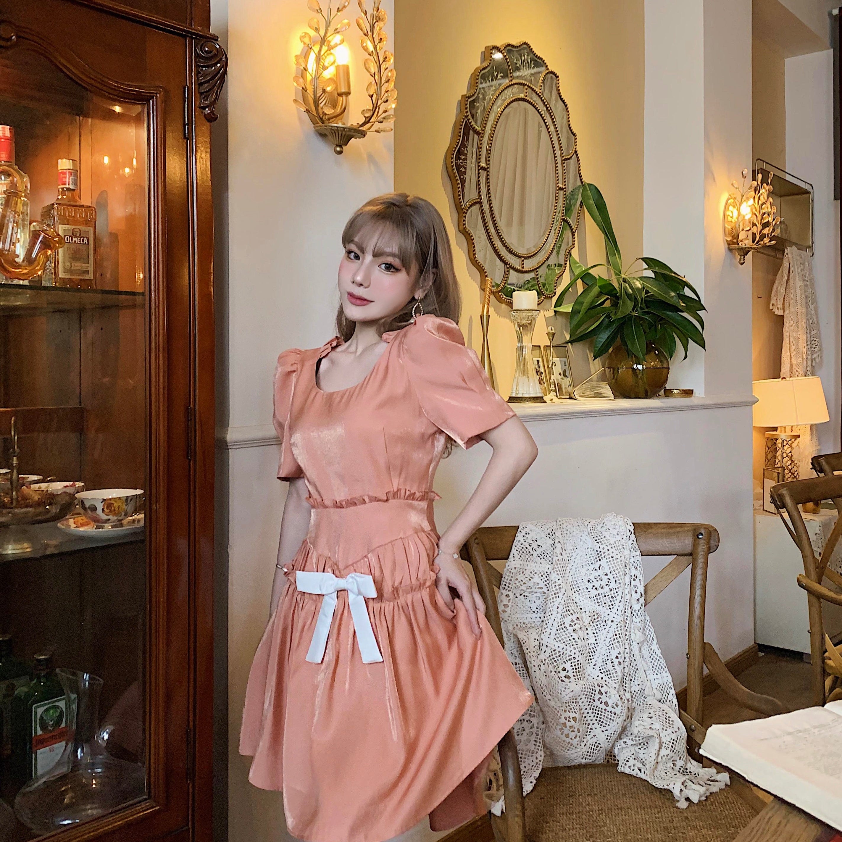 Get trendy with [Last stock] Vienna gilt orange vintage princess dress -  available at Peiliee Shop. Grab yours for $55 today!