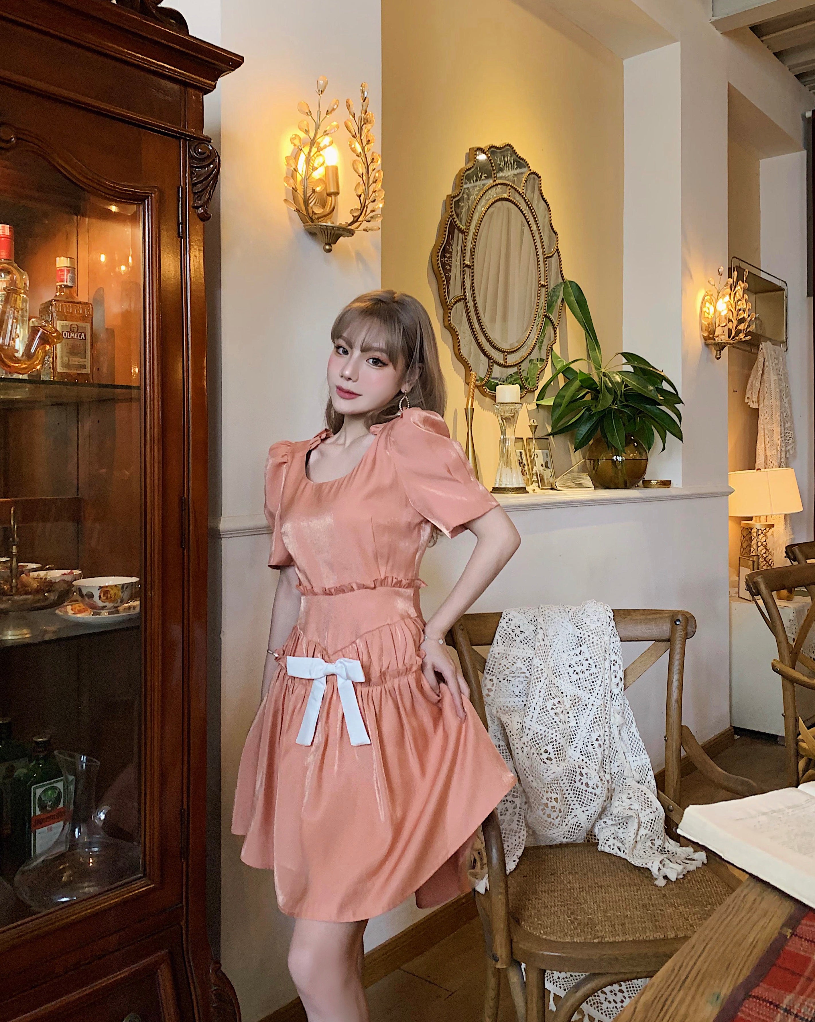 Get trendy with [Last stock] Vienna gilt orange vintage princess dress -  available at Peiliee Shop. Grab yours for $55 today!