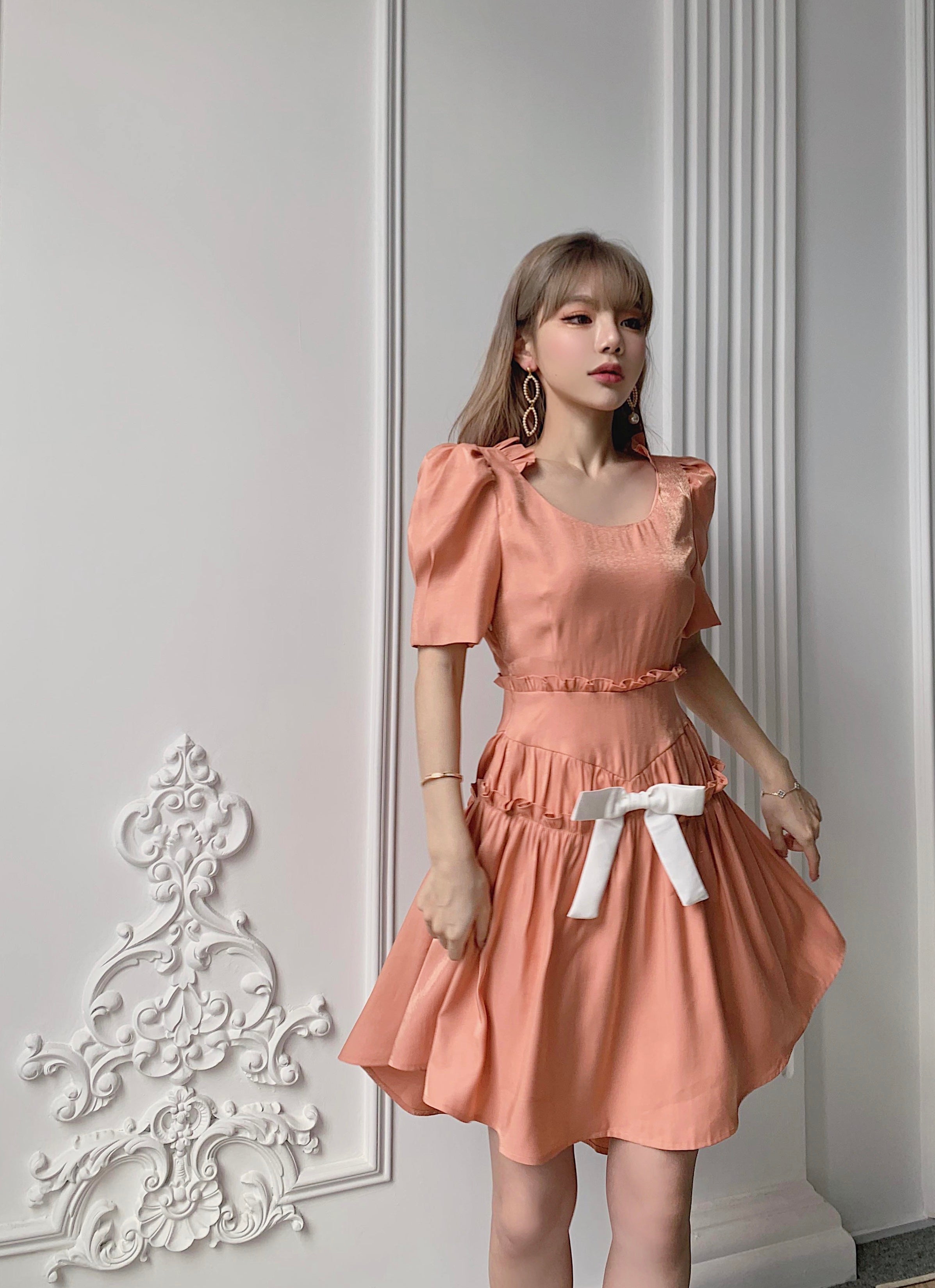 Get trendy with [Last stock] Vienna gilt orange vintage princess dress -  available at Peiliee Shop. Grab yours for $55 today!