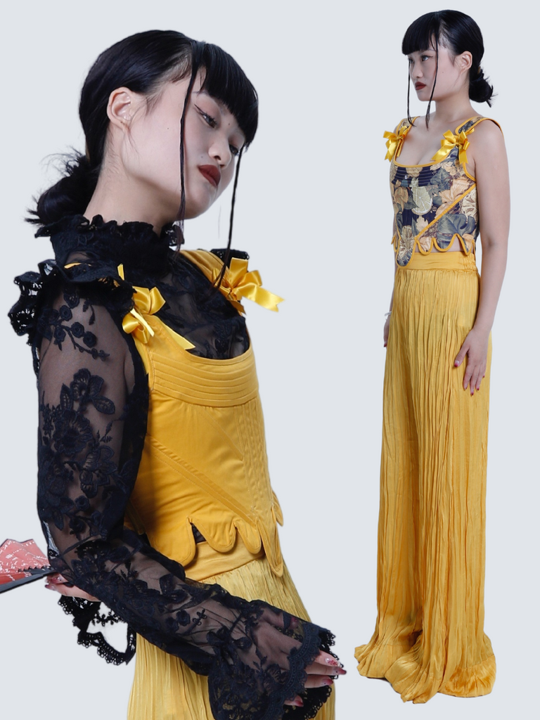 Get trendy with Summer Lemon Tea Handmade Corset - Clothing available at Peiliee Shop. Grab yours for $102 today!
