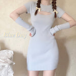 Get trendy with [Basic] Soft Kitty bodycon knitting dress set -  available at Peiliee Shop. Grab yours for $20 today!