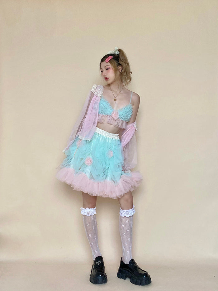 Get trendy with [August Unicorn] Strawberry Mint Marshmallow Handmade Dress Set - Dresses available at Peiliee Shop. Grab yours for $40 today!