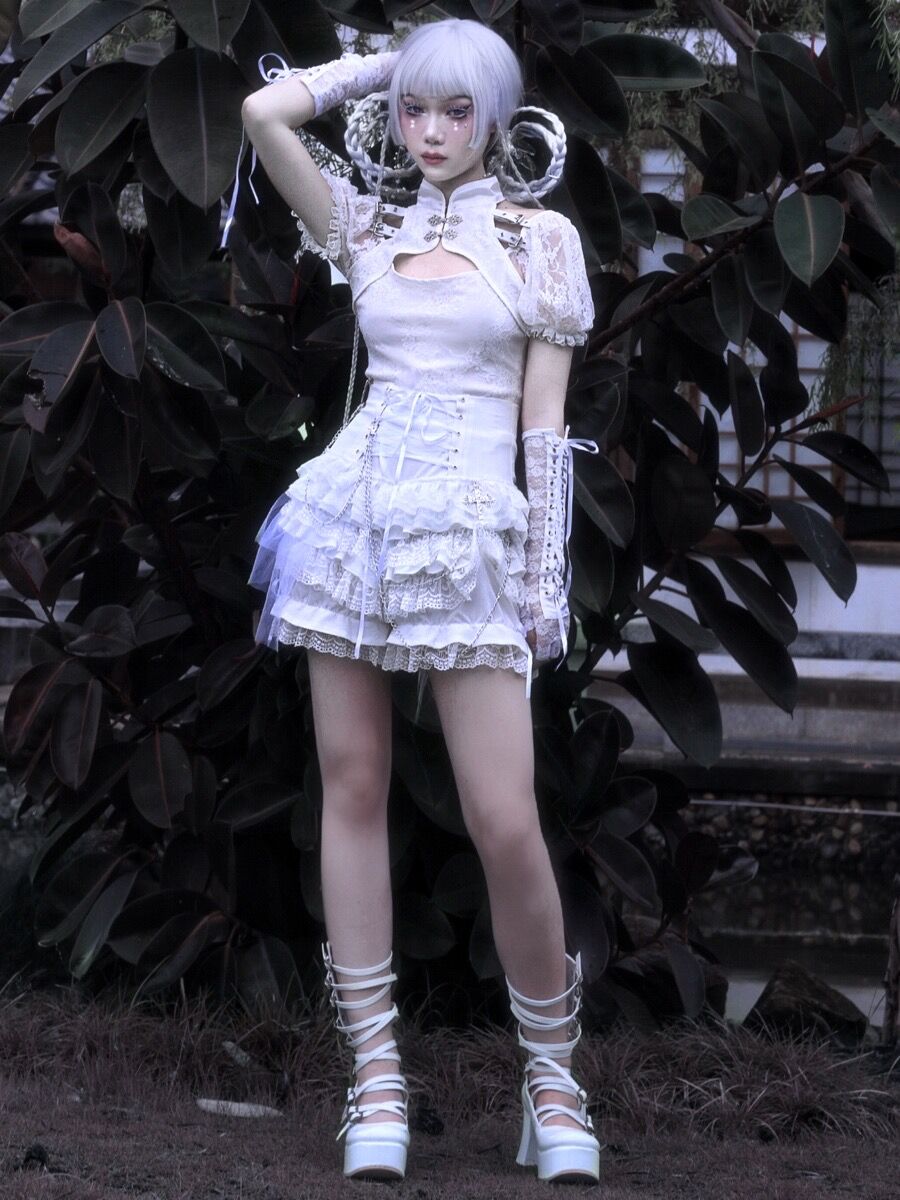Get trendy with God's Redemption Lace Tiered Shorts - Shorts available at Peiliee Shop. Grab yours for $42.99 today!
