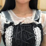 Get trendy with [2020 New] Yuki Hime Single Collar Pastel Babydoll Inner Blouse -  available at Peiliee Shop. Grab yours for $22 today!