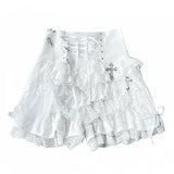 Get trendy with God's Redemption Lace Tiered Shorts - Shorts available at Peiliee Shop. Grab yours for $42.99 today!