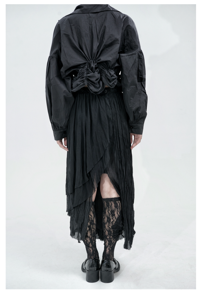 Get trendy with [Runway Couture] Black Rose Shirt and Skirt Set -  available at Peiliee Shop. Grab yours for $275 today!