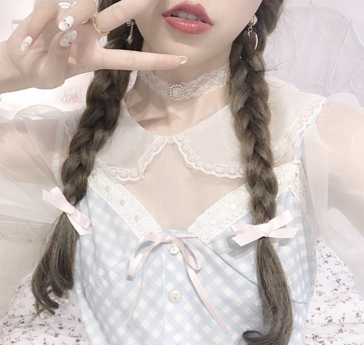 Get trendy with [2020 New] Yuki Hime Single Collar Pastel Babydoll Inner Blouse -  available at Peiliee Shop. Grab yours for $22 today!