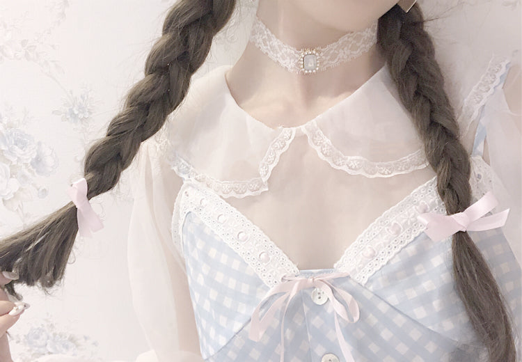 Get trendy with [2020 New] Yuki Hime Single Collar Pastel Babydoll Inner Blouse -  available at Peiliee Shop. Grab yours for $22 today!