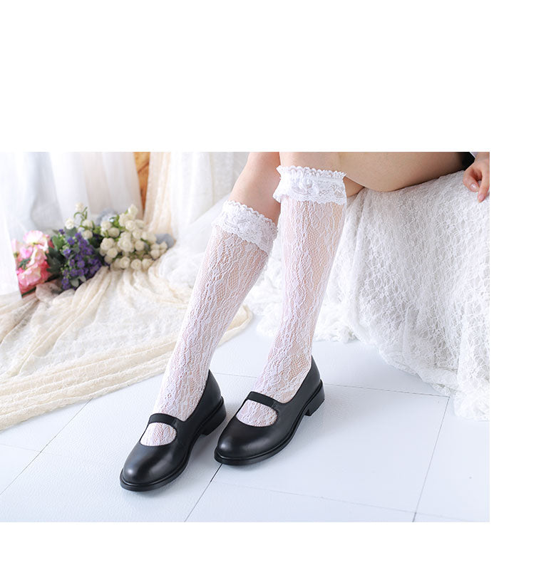 [Basic] Lolita Fairy Lace below knee socks - Premium  from Peiliee Shop - Just $8.00! Shop now at Peiliee Shop