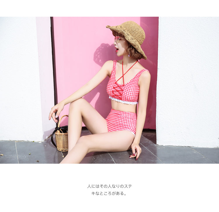 Get trendy with [SS2020] Love Strawberry Bikini Set High Waist -  available at Peiliee Shop. Grab yours for $29.90 today!