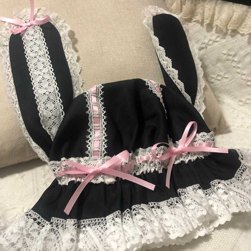 Sleepy Bun Babydoll Lolita Fashion Handmade Lace Bunny Ear Hat [Available for Customize] - Premium  from Peiliee Shop - Just $29.90! Shop now at Peiliee Shop