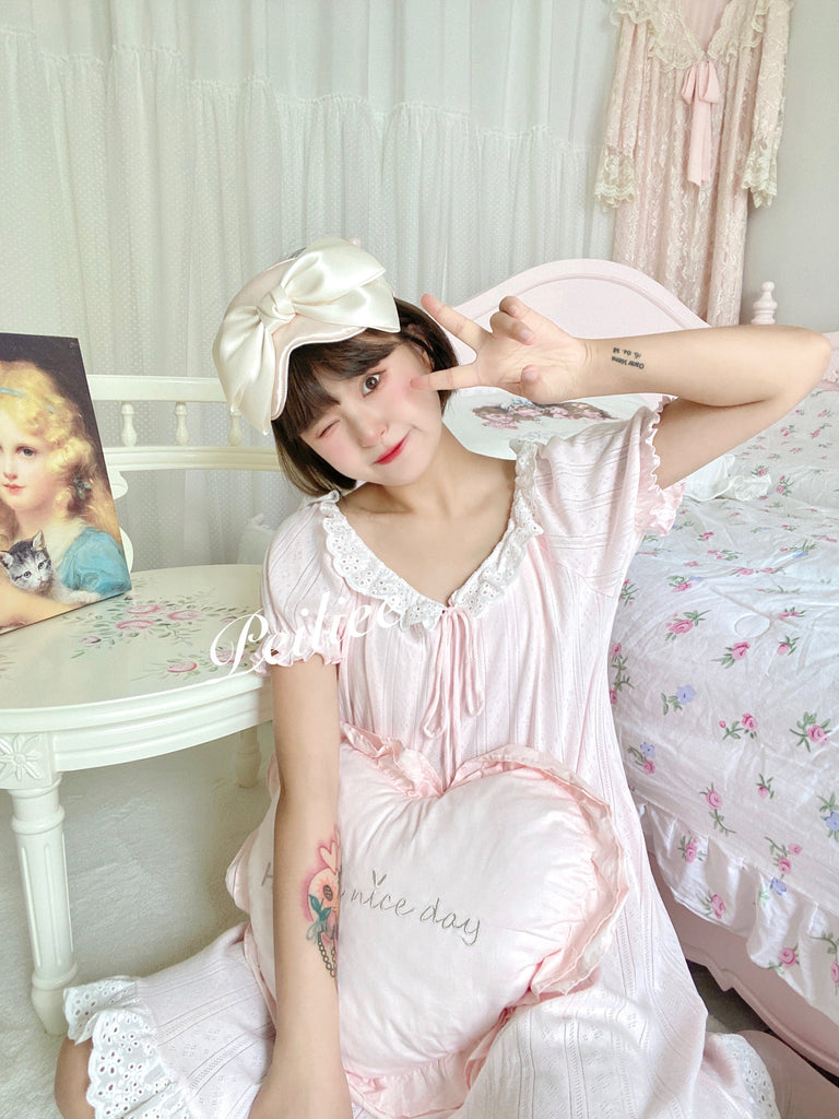 Get trendy with [Made by Peiliee] Love is two hearts as one cotton sleepwear loungewear dress - Dress available at Peiliee Shop. Grab yours for $39.90 today!