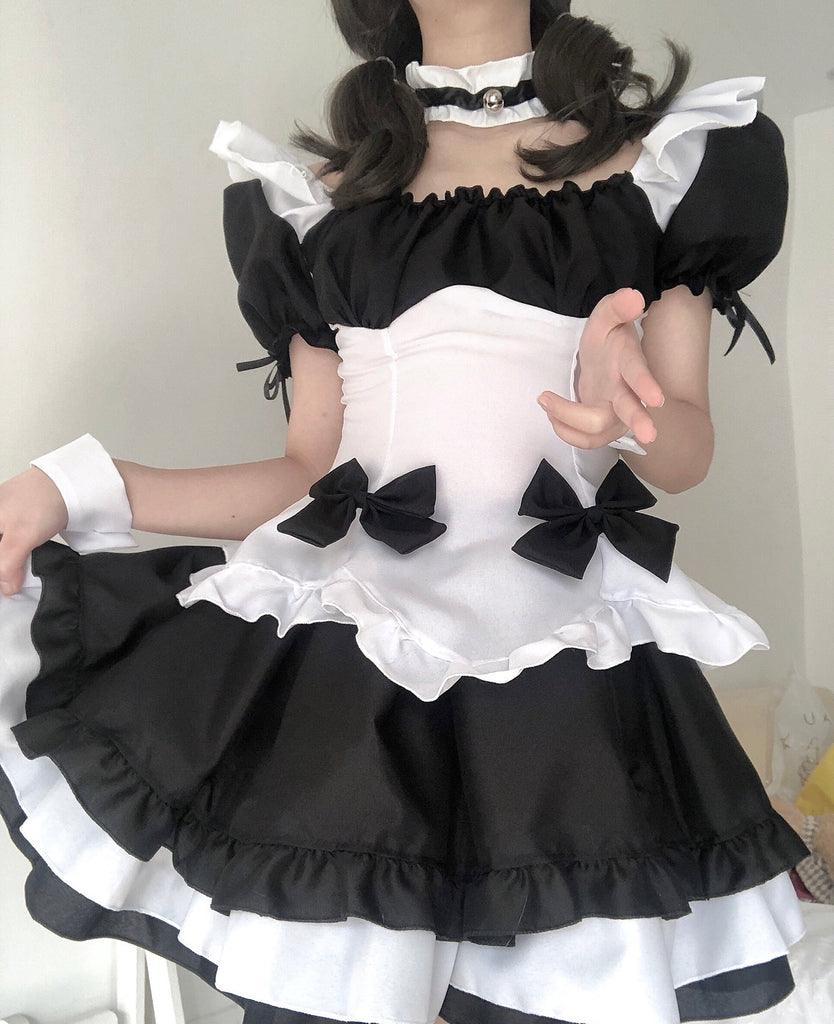 Get trendy with Kuro Neko No Shitsuji - Love Kiki Cosplay maid dress set - Dresses available at Peiliee Shop. Grab yours for $29.90 today!