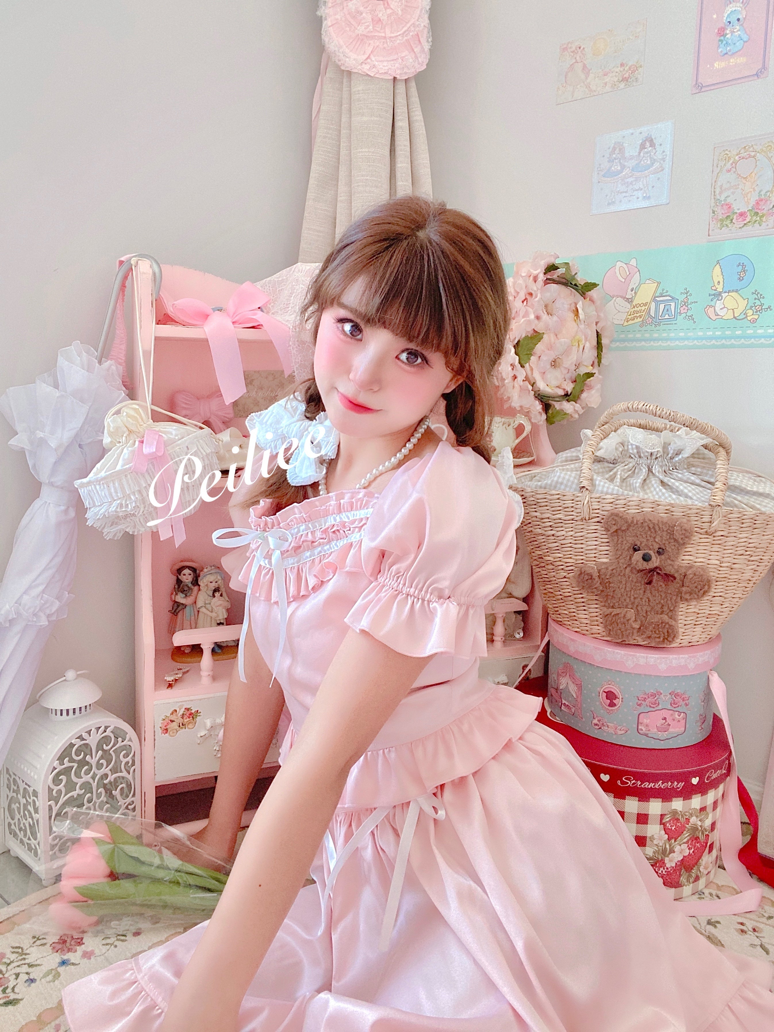 Get trendy with [Peiliee Design 5 years anniversary] Sakura Soft Satin Dress Set - Dresses available at Peiliee Shop. Grab yours for $45 today!