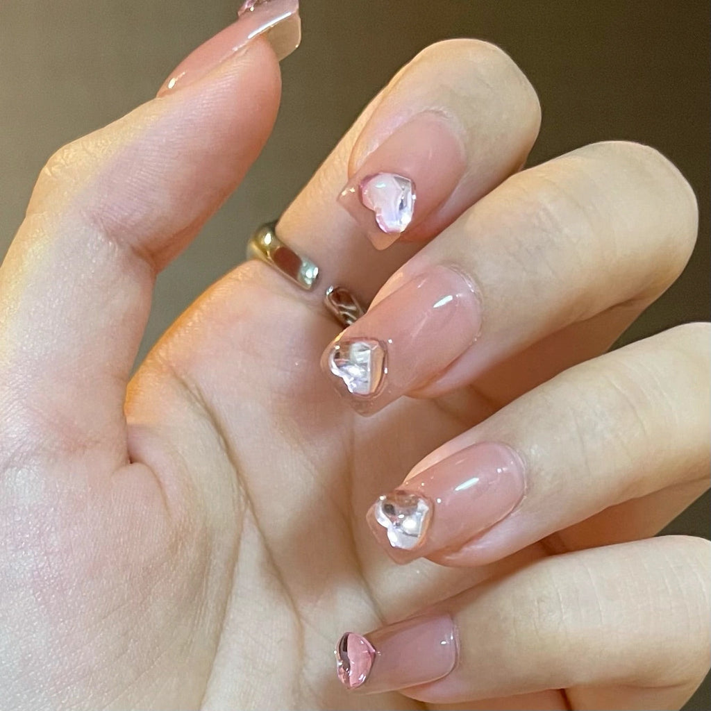 Crystal Heart sticky Nails Set - Premium Nails from Peiliee Shop - Just $11.50! Shop now at Peiliee Shop