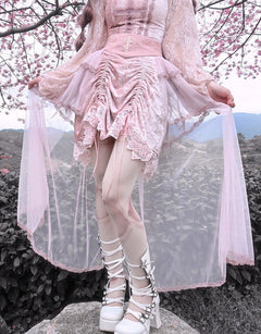 Get trendy with Sakura Dream Velvet Corset Top With Sleeves - Shirts & Tops available at Peiliee Shop. Grab yours for $55 today!