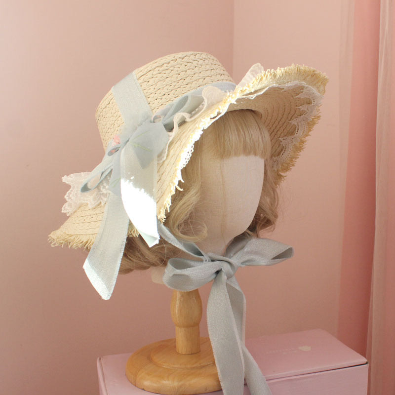 Mori Girls Floral Handmade Straw Hat - Premium  from Peiliee Shop - Just $19.90! Shop now at Peiliee Shop