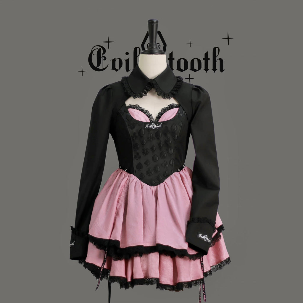 Get trendy with [Evil Tooth] Poker Spades Girl Gothic Punk Mini Dress♠️ - Dress available at Peiliee Shop. Grab yours for $78 today!