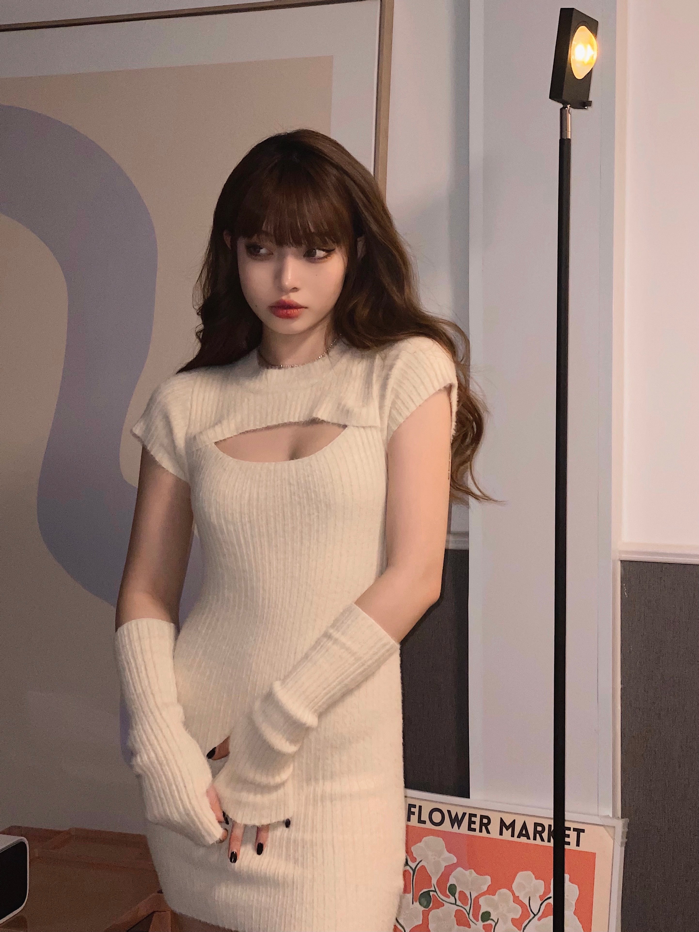 Get trendy with [Basic] Soft Season Dress With Gloves Set - Dresses available at Peiliee Shop. Grab yours for $25 today!