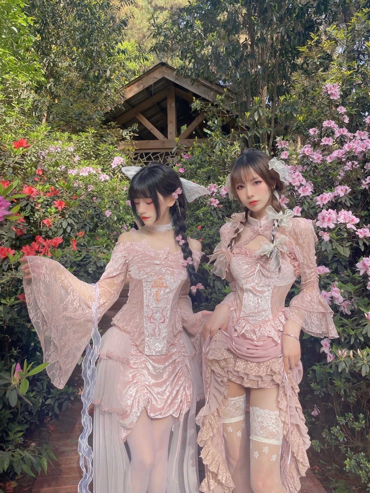 Get trendy with Sakura Dream Velvet Corset Top With Sleeves - Shirts & Tops available at Peiliee Shop. Grab yours for $55 today!