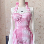 Get trendy with Sea Kissed Sailor Gingham Bodysuit Dress - Dresses available at Peiliee Shop. Grab yours for $48 today!