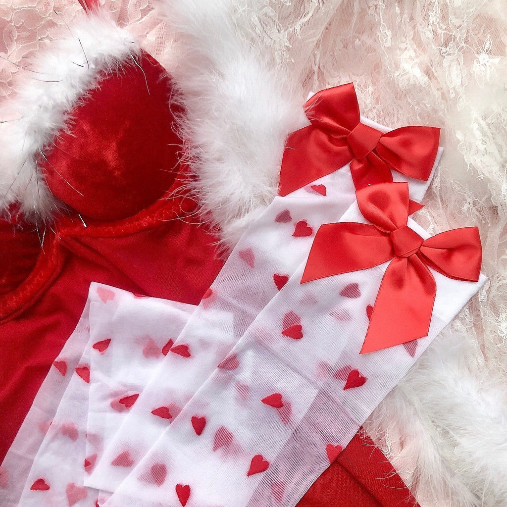 [Christmas] Dolly Hearts Stockings Over-knee Socks - Premium  from Peiliee Shop - Just $12.00! Shop now at Peiliee Shop