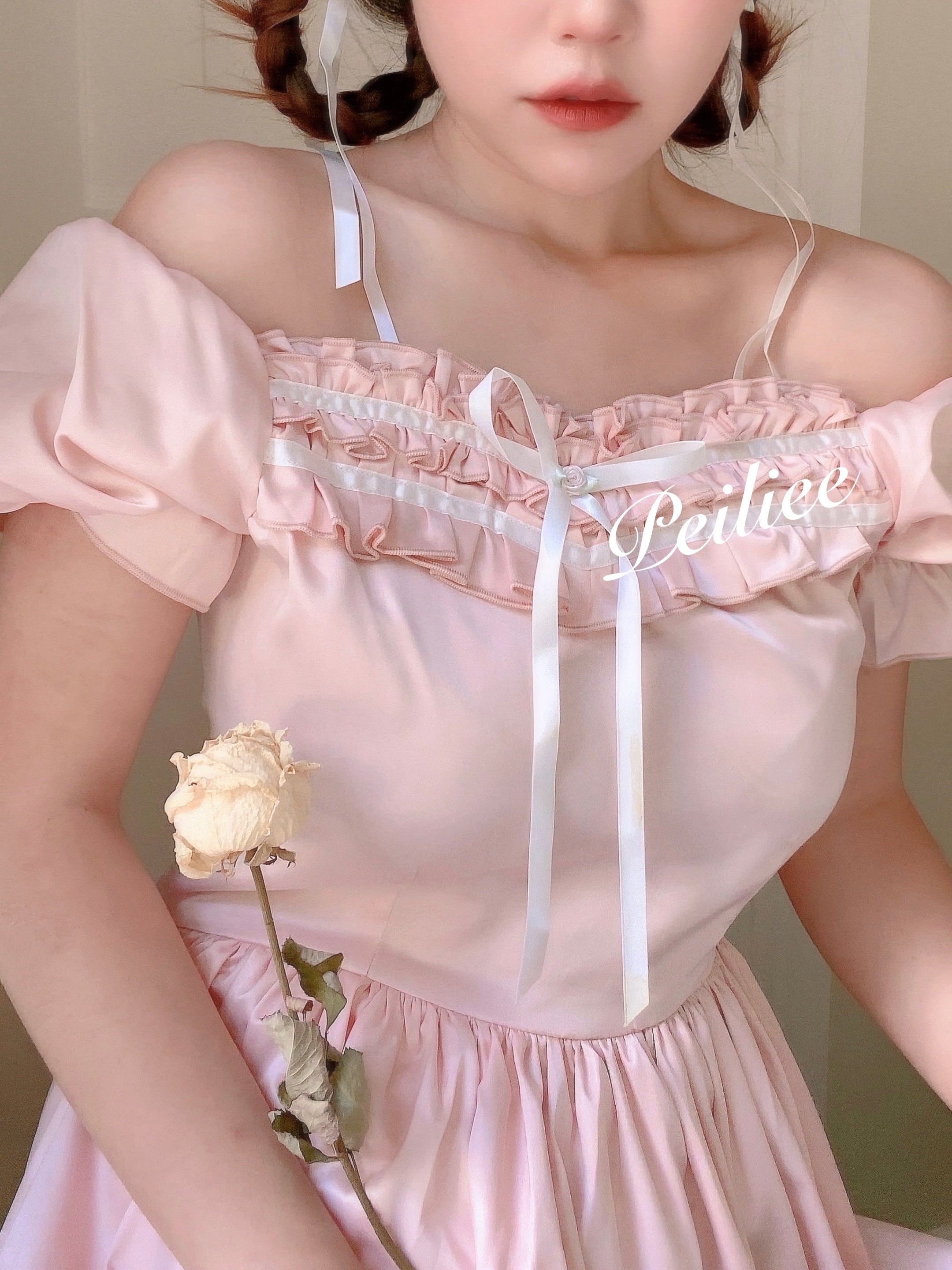 Get trendy with [Peiliee Design 5 years anniversary] Sakura Soft Satin Dress Set - Dresses available at Peiliee Shop. Grab yours for $45 today!