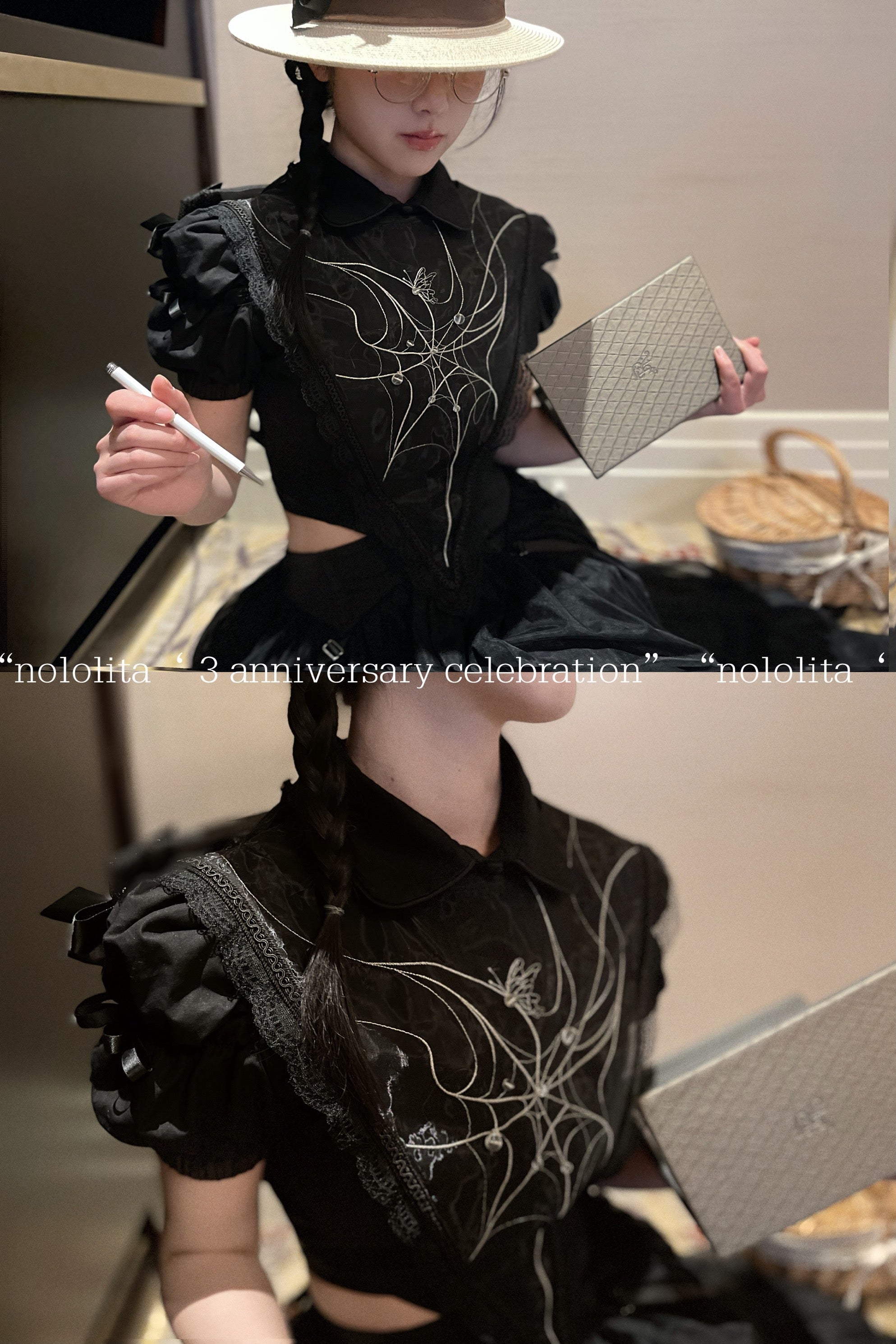 Get trendy with [Nololita Pre-order] After Rain Gothic Set with satin shirt and skirt -  available at Peiliee Shop. Grab yours for $42 today!