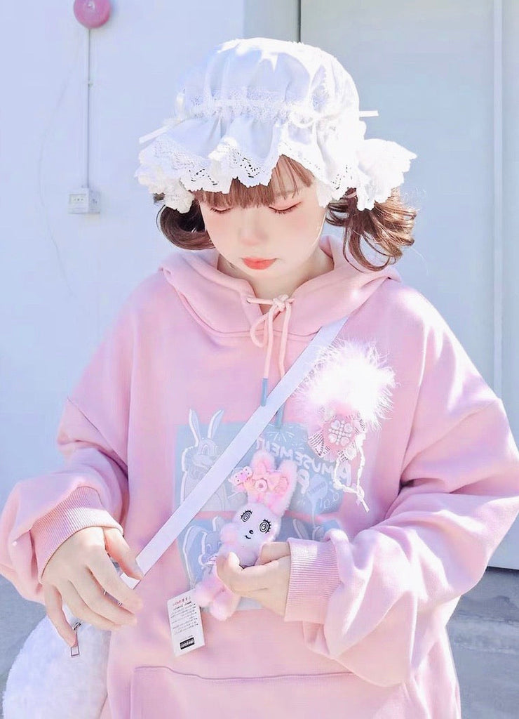 Babydoll Lolita Fashion Handmade Lace Bunny Ear Hat - Premium  from Peiliee Shop - Just $38.00! Shop now at Peiliee Shop