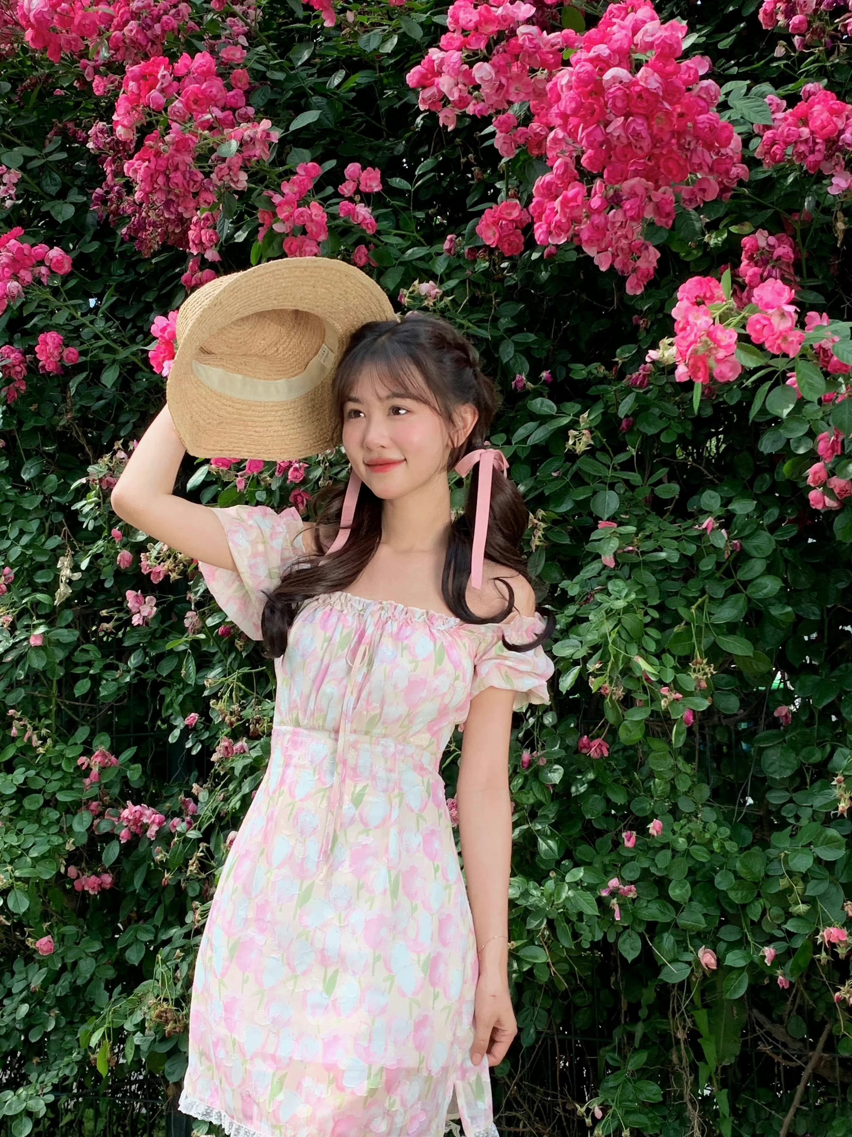 Rose Candy SALE Tulip Flower Sea Floral Mini Dress Peiliee Shop