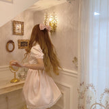 Get trendy with [Premium Selected] Midsummer night dream babydoll satin dress -  available at Peiliee Shop. Grab yours for $45 today!