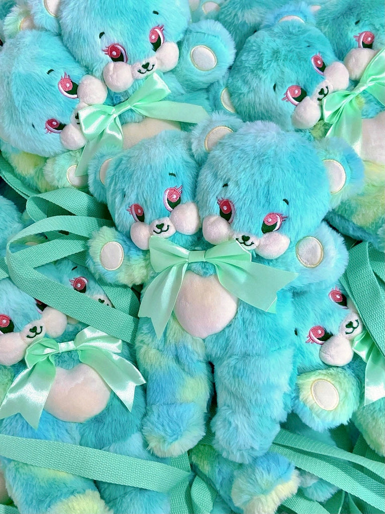 Get trendy with Mint Candy Teddy Bear Backpack Plush Bag -  available at Peiliee Shop. Grab yours for $46 today!