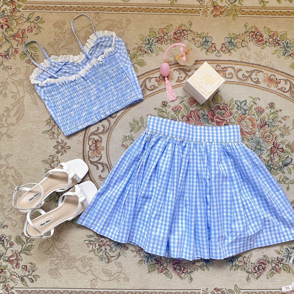 Get trendy with [Customized] Berry Dreams Gingham Set -  available at Peiliee Shop. Grab yours for $58 today!